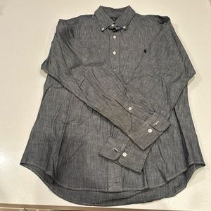 Ralph Lauren slim fit medium button down shirt grey